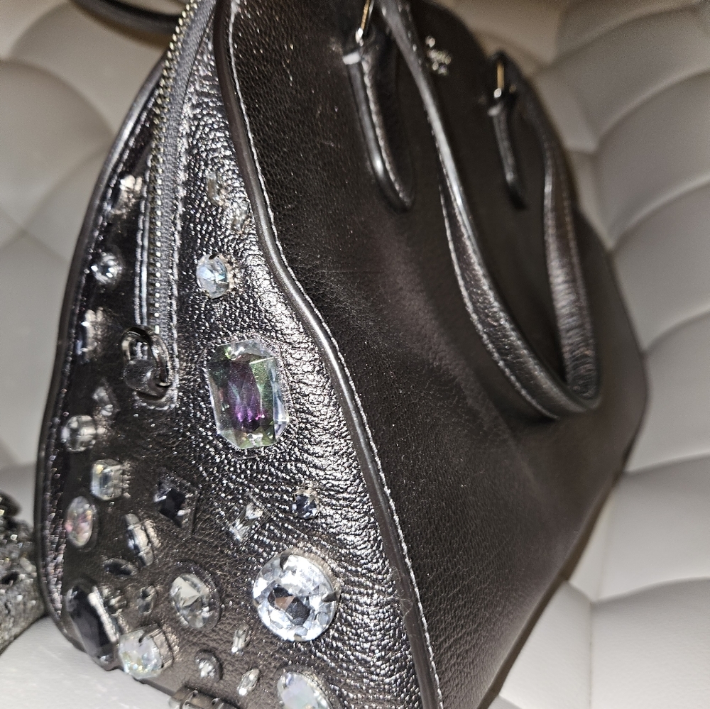 Kate Spade Laurel Way gunmetal embellished handbag